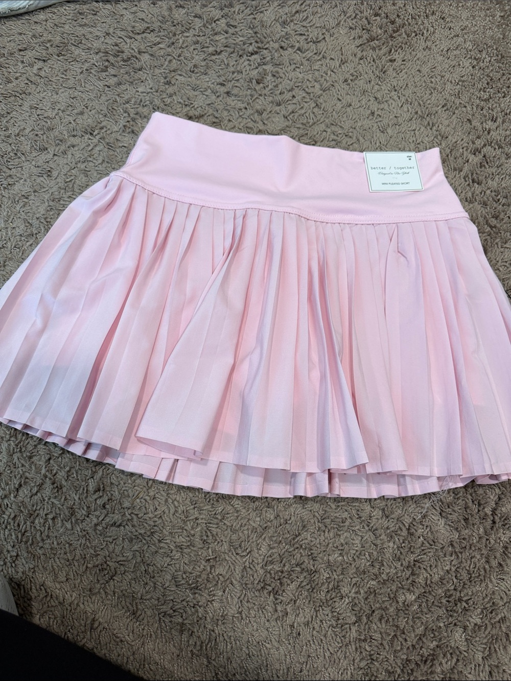 Light Pink Pleated Skater Skirt - Women's Circle Style